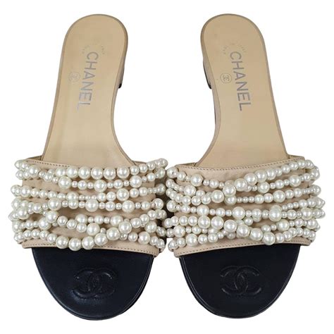 chanel pearl slides mules sandals|Chanel sandals canada.